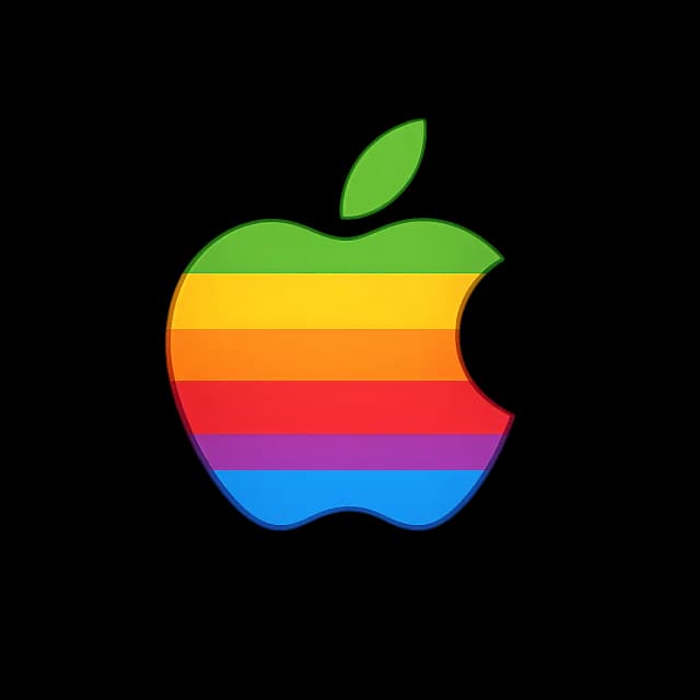 Apple Logo Rainbow Style Image PNG