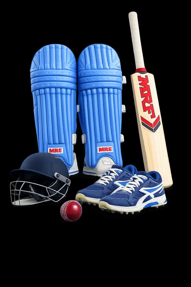 Cricket Kit png images Bat-Helmet-Ball-Pad