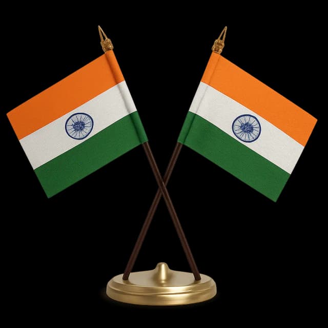 Happy independence day indian crossed flags vector png